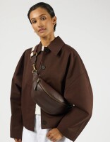 O My Bag Gürteltasche Niko Bum Bag w/Webbing Strap Striped chocolate brown