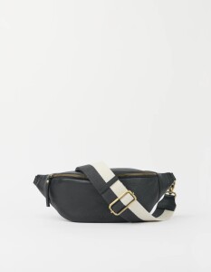 O My Bag Gürteltasche Niko Bum Bag w/Webbing Strap Striped Black Soft Grain