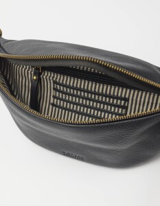 O My Bag Gürteltasche Niko Bum Bag w/Webbing Strap Striped Black Soft Grain