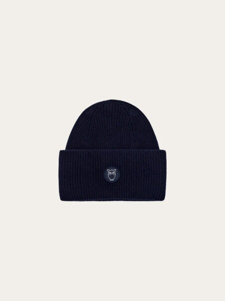KnowledgeCotton UNISEX Mütze 2210005 big rib beanie Total Eclipse