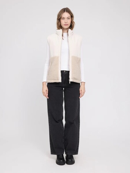 Mazine Damen Weste Fabric Blocking Vest moon/natural