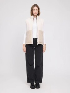 Mazine Damen Weste Fabric Blocking Vest moon/natural