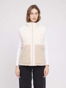 Mazine Damen Weste Fabric Blocking Vest moon/natural