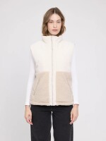 Mazine Damen Weste Fabric Blocking Vest moon/natural