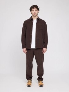 Mazine Herren Hemd Pocket Corduroy black coffee