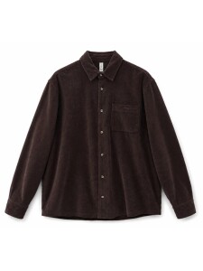 Mazine Herren Hemd Pocket Corduroy black coffee