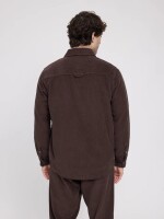 Mazine Herren Hemd Pocket Corduroy black coffee
