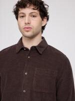 Mazine Herren Hemd Pocket Corduroy black coffee