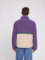 Mazine Herren Jacke Color Block Fleece Half-Zip purple indigo/light taupe