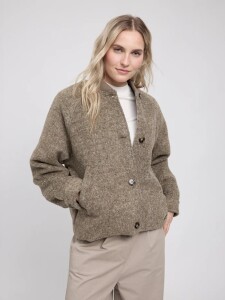 Mazine Damen Jacke Vegan Wool Bomber mokka melange