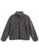 Mazine Damen Jacke Printed Teddy-Fleece grey printed