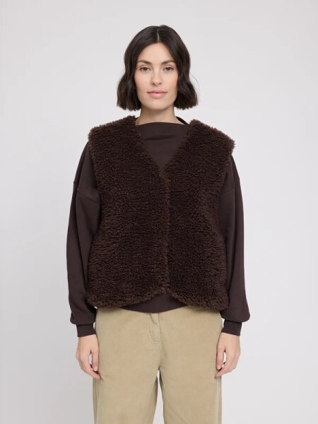 Mazine Damen Weste Faux-Fur Vest black coffee
