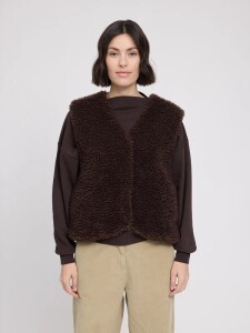 Mazine Damen Weste Faux-Fur Vest black coffee
