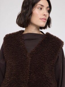 Mazine Damen Weste Faux-Fur Vest black coffee