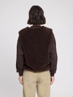 Mazine Damen Weste Faux-Fur Vest black coffee