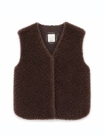 Mazine Damen Weste Faux-Fur Vest black coffee