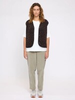 Mazine Damen Weste Printed Teddy-Fleece Vest chocolate brown/printed