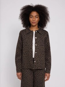 Mazine Damen Jacke Printed Denim Jacket chocolate...