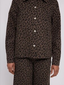 Mazine Damen Jacke Printed Denim Jacket chocolate brown/printed