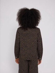 Mazine Damen Jacke Printed Denim Jacket chocolate brown/printed