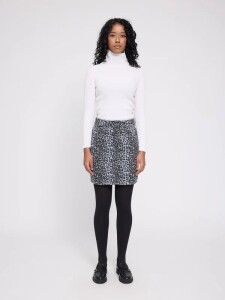 Mazine Damen Rock printed mini denim grey/printed