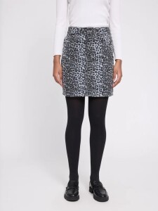 Mazine Damen Rock printed mini denim grey/printed