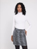 Mazine Damen Rock printed mini denim grey/printed