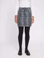 Mazine Damen Rock printed mini denim grey/printed