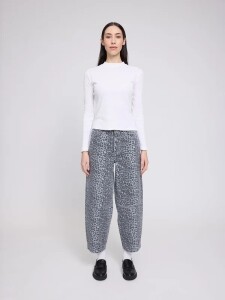 Mazine Damen Jeans Barrel Leg printed grey