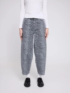 Mazine Damen Jeans Barrel Leg printed grey