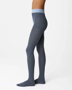 Swedish Stockings Damen Strumpfhose Clara Mod Dusty Blue