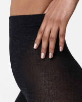 Swedish Stockings Damen Strumpfhose Diana Ribbed Wool Black Melange