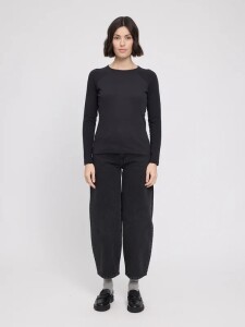 Mazine Damen Longsleeve Fabric Mix Black