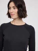 Mazine Damen Longsleeve Fabric Mix Black