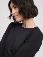 Mazine Damen Longsleeve Fabric Mix Black