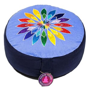 Phoenix Meditationskissen 8023 Multicolor Blumenmotiv blau