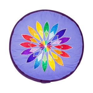 Phoenix Meditationskissen 8023 Multicolor Blumenmotiv blau