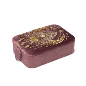 Phoenix Import Schmuck- / Tarotkästchen Samt rosa mit Göttin