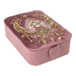Phoenix Import Schmuck- / Tarotkästchen Samt rosa mit Göttin