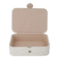 Phoenix Import Schmuck- / Tarotkästchen Samt gebrochenes weiß mit Blumen