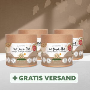 Puremetics Dusch-Fluff 3in1 Einklang: Herbstapfel, Veilchen & Zedernholz