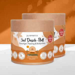 Puremetics Dusch-Fluff 3in1 Balance: Orange, Tonkabohne & Kaschmir