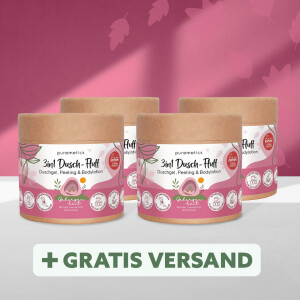 Puremetics Dusch-Fluff 3in1 Geborgenheit: Mandel, Sandelholz & Moschus