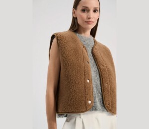 Alwero UNISEX Woll Weste TYB Teddy Brown