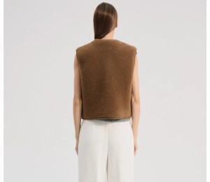 Alwero UNISEX Woll Weste TYB Teddy Brown