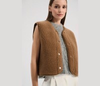Alwero UNISEX Woll Weste TYB Teddy Brown