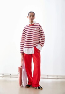 Armedangels Damen Pullover Frankaa Bold Iconic Å undyed-mars red-dynamo blue