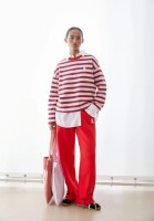 Armedangels Damen Pullover Frankaa Bold Iconic Å undyed-mars red-dynamo blue