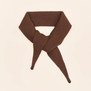 popeia Damen Schal mini Merinowolle Dunkelbraun