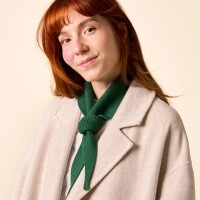 popeia Damen Schal mini Merinowolle dunkelgrün